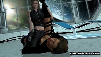 フォクシー3D漫画レズビアンビクセンはなめられ、はさみます