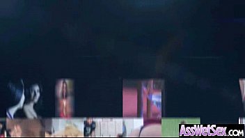 曲がりくねった大きなお尻の油を塗った女の子（ジェニファー・ジョディ）とのカムのアナルハードディープセックスクリップ-10