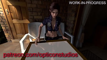 バイオハザードの3Dクレアレッドフィールドがテーブルに対してハードに犯されているふたなりWIP（plzコメントを読む）-OpticonStudiosによる
