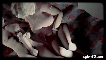 3D-анимация зрелых дам в колготках и чулках, чертовски большие пенисы