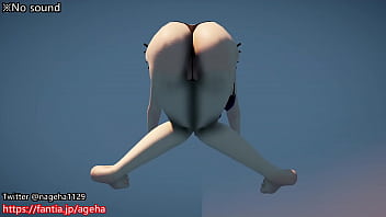 ビキニの女の子が巨乳を踊る