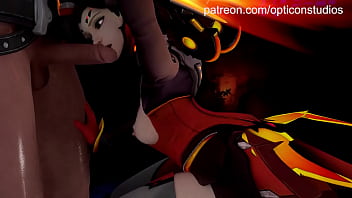 Mercyは1日にディックを舐めますかOverwatchはコックを舐めます3DAnimation Blender