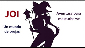 JOI-ロールプレイング。スペイン語の声で！セクシーな小さな魔女はあなたの精液を望んでいます。