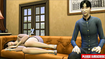 息子はテレビを見ているソファで眠りに落ちた後、眠っている韓国の巨乳ママとセックスします| 韓国のママと息子のクソ-家族のセックスタブー-アダルト映画