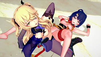 Genshin Impact - Xiangling e Fischl Lesbian Sex [3D Hentai, 4K, 60FPS, Uncensored]