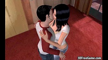 おいしい3D漫画ブルネットはコックを吸って犯される