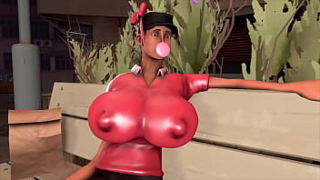 TF2Femscoutバブルガム乳房拡張アニメーション