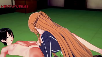 ソードアート・オンライン変態3D-アスナ×キリト-手コキ、フェラチオ、中出しでファック-アニメマンガ日本のポルノ