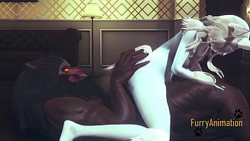 毛皮のような変態-デモンドウルフ＆アーティックフォックスフェラとめちゃくちゃ-日本のYiffアニメマンガ3D