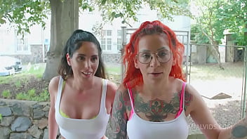 Linda delSolとNatashaInkのアナルキャスティング0％マンコDAP、ボールディープアナル、リミング、小便、ごっくん、レズビアン5on2 BBC PAF019