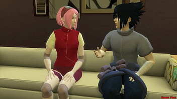 NARUTO-ナルト-変態エピソード26サクラがサスケの前でナルトクローンギャングバンに犯された彼女の寝取られ夫ネトラレNTRANAL妻がミルクタンクに変わった