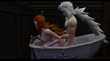 NARUTO-ナルト-変態エピソード92は、変態を訓練した後、トイレに行き、水影が彼女を誘惑し、彼女が彼女の口に入るのが好きな良い熟女のように彼女をファックするのを見つけます