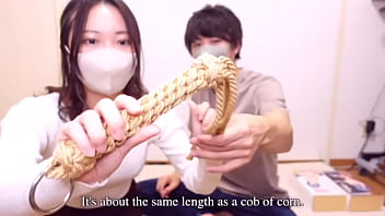 縄で緊縛された彼女をバイブと種付けプレス - 首輪、手錠、口枷で連続絶頂アクメ