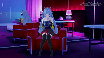 猫娘が個室で犯される後背位 エロアニメ