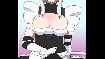 メイドがスカートの下からオマンコを見せつける