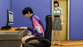 日本妈妈抓到继子在电脑前自慰看色情片后第一次帮他上床 - 韩国妈妈