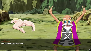 スーパー痴女2【ドラゴンボール変態ゲームパロディー】ep3人造人間18号が潮吹き中、老いた変態がお尻を犯している