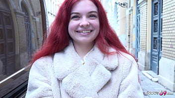 ドイツのスカウト かわいい小さな赤毛の女子大生ミス オリビア 18 i ピックアップ ラフ キャスティング ファック