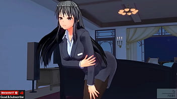 無修正エロアニメ　耳舐めボイスASMR　せんぱいが手こき、フェラ、騎乗位中出しセックス　イヤホン推奨