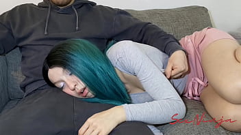 I Rest on my Step-Brothers Lap and he Starts Fucking my Mouth