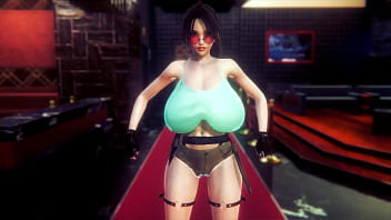 洞窟でオマンコを与える巨乳のララ・クロフト（トゥームレイダー）