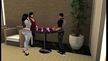 飲み物を飲みながら友人を訪問しています...彼のガールフレンドがあまりにも暑すぎるという理由だけで。