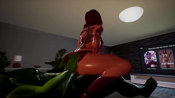 3D ヘンタイ インクレディブル ハルク x ブラック ウィドウ 4k