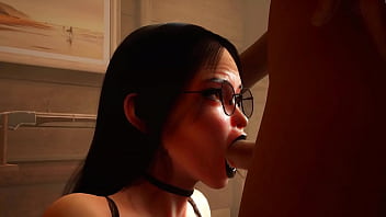 巨乳の美が口に含んで正常位で犯される 3D