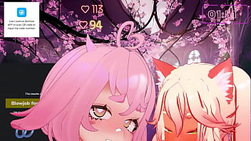 el xox 和 MizzPeachy 在直播中让对方射精