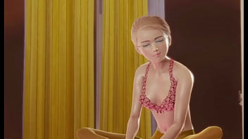 Соло-мастурбация тинки в чулках, 3D