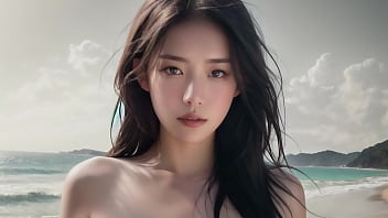 ビーチで犯される巨乳のホットなアジア人、無修正エロアニメ [asmr、ai]
