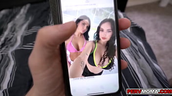 継母アレクサ・ペインと彼女のニカ・ヴェノムがプールサイドでアレクサの義理の息子にダブルフェラをする