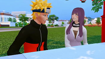 NARUTO - ナルト - ディープスロートで貪欲なヒナタのハードアナルセックスをアレンジ (SIMS 4 エロアニメ SFM)