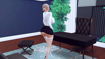 変態ふたなり秘書が厳格な上司を誘惑し、彼女は彼女のふしだらな女になった (SIMS 4 ラフ セックス エロアニメ)