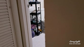 Step Mom caught Step Son jerking off and helps to cum quick on her pussy while her Husband is home