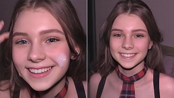 18歳のかわい子ちゃんは従順なザーメン収集家として奉仕する