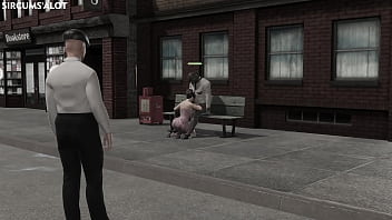 寝取られた夫が公道で黒人男性と少年に犯される巨乳妻を観察する