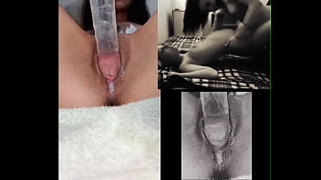 レズビアンのセックスを見てオナニー