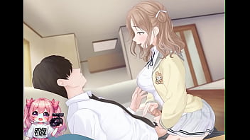 セクシーな女子大生が騎乗位で手コキしながら射精