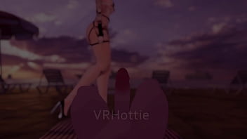 公共のビーチでチンポを出してラップダンスをしているところを POV で撮影 VRChat ERP