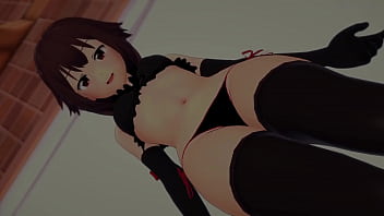 めぐみんがビキニを着て旅館でセックスを楽しむ(アダルト版) (エロアニメ)