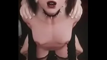 Goth femboy from behind