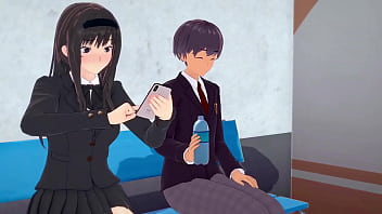 3D ヘンタイ: フェムドムアニメの女の子が彼氏を寝取ってトイレにする