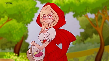 赤ずきんちゃんが木とセックスする変態を叱り、女の体を教えてあげる！変態漫画パロディ！