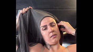 I went to the gym to train and didn't realize I was only wearing a bra underneath! The bodybuilders would walk by and stare, I got really horny and all wet and my white pants were wet on my pussy!