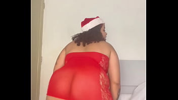 BBW クリスマス娼婦のトゥワーク ストリップ & 潮吹き