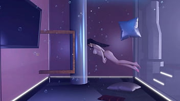 3Dホットアジア熟女は完璧な体を裸にして若い巨根をからかってセックスをする