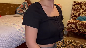 Stepsister gets a hardcore throat fuck
