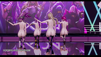 [MMD] GirlsDay - Something Kpop ストリップティーズ Ahri Akali Kaisa Evelynn League of Legends KDA コスプレ 無修正 変態漫画 4K 60FPS