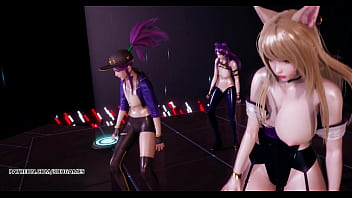 [MMD] K/DA - ポップスターズ ホットストリップティーズ アーリ アカリ カイサ イブリン リーグ・オブ・レジェンド 無修正 ヘンタイ コスプレ 4K 60FPS
